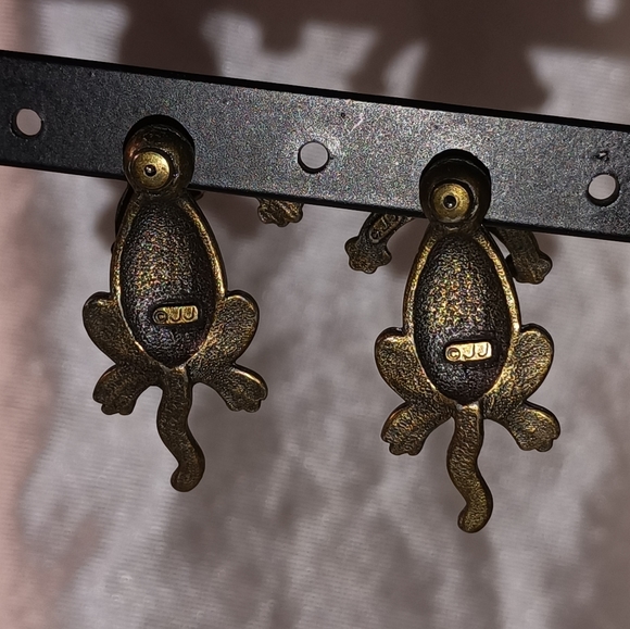 Vintage 2 part JJ JONETTE cat earrings - Picture 4 of 4